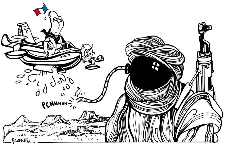 caricature de Plantu représentant un djihadiste avec une bombe à la place de la tête.