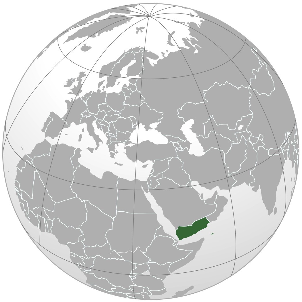 Globe situant le Yemen 